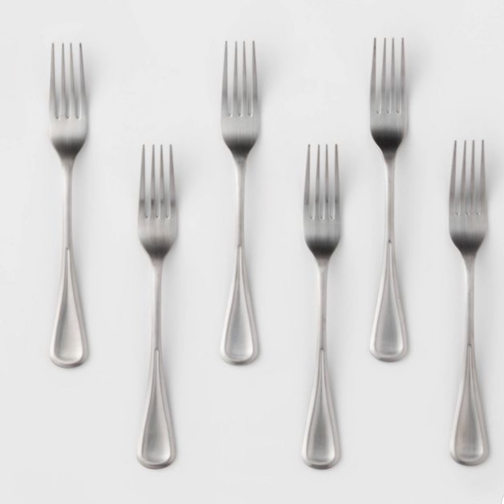 6pk Stainless Steel Olisa Satin Dinner Forks